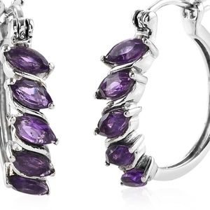 Marquise amethyst earring in Stainless Steel